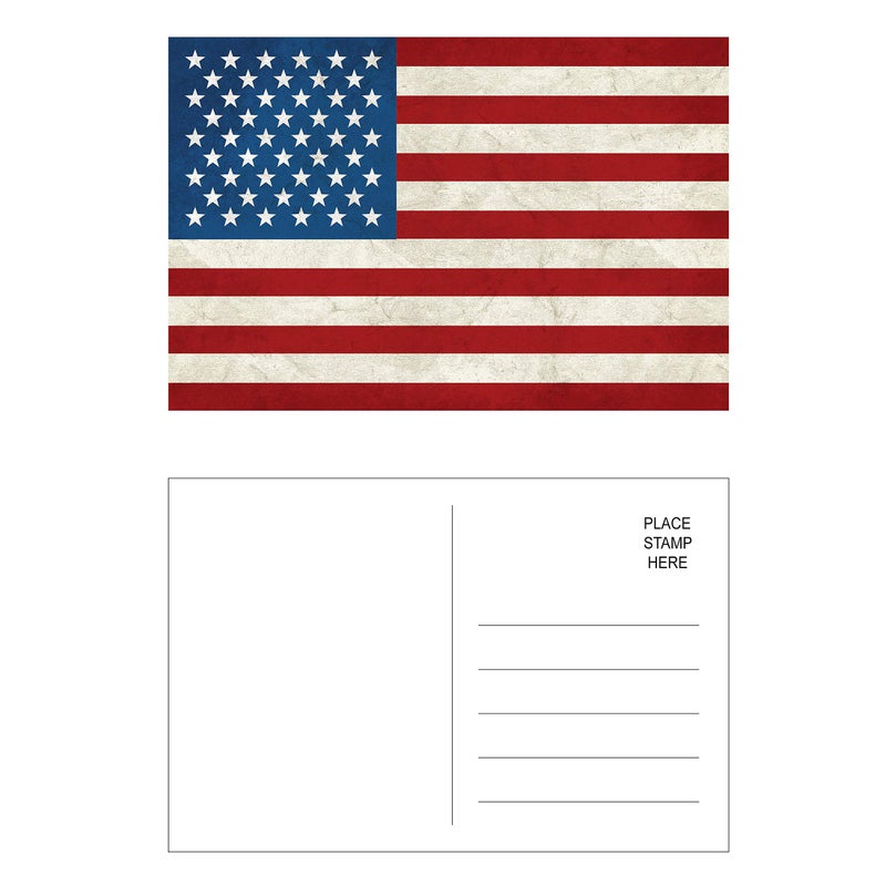 RXBC2011 Patriotic American postcard United States of America flag vintage postcards 4x6 Inch Pack of 50 - Image 2